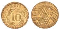 Deutschland / Weimar 10 Pfennig auf 5 Pf. Schrötling 10 Pfennig J.309 1924D Fehlprägung: auf 5 Pf.-Schrötling geprägt, 2,6g prfr.- st -