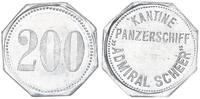 Deutschland / Panzerschiff Admiral Scheer 200 Pfennig Schiffsgeld Panzerschiff Admiral Scheer 200 Pfennig Kantine -