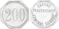 Deutschland / Panzerschiff Admiral Scheer 200 Pfennig Schiffsgeld Panzerschiff Admiral Scheer 200 Pfennig Kantine -
