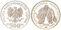 Polen 500 Zloty POLEN 500 Zloty 1987 Olympische Spiele 1988 - Eishockey, in Kapsel -