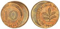 Deutschland 10 Pfennig dezentriert BRD 10 Pfennig 1950 J Fehlprägung: 25% dezentriert -