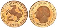 Nebengebiete / Westfalen/ Fehlprägung 100 Mark Westfalen 100 Mark 1922 Dünnabschlag, 3,7g, -