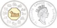 Kanada 15 Dollar, Jahr des Hasen Kanada 15 Dollar, Jahr des Hasen, 1999, PP, teilvergoldet, 34g 925er Silber -