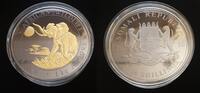 Somalia Elephant 2000 Schilling Elefant 1kg Silber mit schwarzem Ruthenium und Gold veredelt -