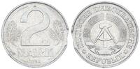 DDR 2 Mark DDR, Fehlprägung: 2 Mark in Aluminium 1982 mit Zainende -