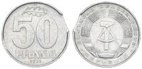 DDR 50 Pfennig DDR, Fehlprägung: 50 Pfennig in Aluminium 1971 mit Zainende -