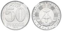 DDR 50 Pfennig DDR, Fehlprägung: 50 Pfennig in Aluminium 1971 mit Zainende -