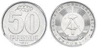 DDR 50 Pfennig DDR, Fehlprägung: 50 Pfennig in Aluminium 1971 mit Zainende -