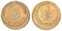 Deutschland 5 Pfennig BRD 5 Pfennig 1950 G 15 % dezentriert -