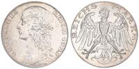 Deutschland /Weimar/ Probeprägung 3 Mark Probe 1925 ohne Münzzeichen Weimar 3 Mark 1925 Motivpr. in Silber, o. Mzz., VS und RS neues Design -