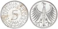 Deutschland BRD 5 Mark 5 DM Silber Kursmünze 1964 D Heiermann -