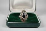 Silber 925 Ring, Silber 925, mit Magneteisen Steine und Schwarzen stein 5,18g, Ringgröße 51 -
