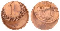 Weimar 1 Pfennig Fehlprägung: 30-40% dezentriert -