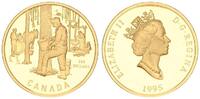 Kanada 200 Dollar Gold Kanada 200 Dollar Gold 1995 Sugaring Auffangen des Safts von Zuckerahornbäumen -