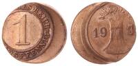 Deutschland / Weimar 1 Pfennig, Fehlprägung, 30 % dezentriert -