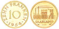Nebengebiete / Saarland 10 Franken Saarland 10 Franken 1954 Probe bzw. ESSAI Polierte Platte -