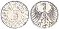 Deutschland 5 DM 5 DM J.387 Silber Kursmünze 1958 J -