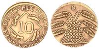 Deutschland / Weimar 10 Pfennig auf 5 Pf. Schrötling 10 Pfennig J.309 1924D Fehlprägung: auf 5 Pf.-Schrötling geprägt, 2,5g -
