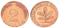Deutschland 2 Pfennig BRD 2 Pfennig 1974 F Fehlprägung auf zu kleiner 1 Pfennig Ronde, nur 2,02g !!! -