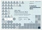Deutschland / Berlin Aktie Aktie über 50 Mark, Berthold AG Berlin, Nr. 300514 inkl Gewinnanteilsscheine -