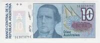 Argentinen 10 Diez Australes Geldschein Argentinen, 10 Diez Australes -
