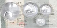 China Panda Set 1 oz - 1/10 oz China Panda Set zur Munich International Coin Show 1 Unze 1/2 1/4 1/10 -