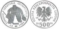 Polen 500 Zloty Polen 500 Zloty 1987 Olympische Spiele 1988 - Eishockey, in Kapsel -