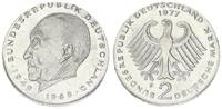 Deutschland 2 DM 2 DM J.406 Adenauer 1977 F, Fehlprägung, Schrötling zu dünn, zu klein -