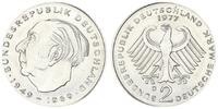 Deutschland 2 DM 2 DM J.407 Heuss 1977 D, Fehlprägung, Schrötling zu klein -