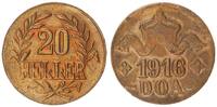 Kolonien Deutsch-Ostafrika 20 Heller DOA 20 Heller 1916 T J.724 b Messing LL fehlerfrei -