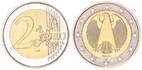 Bundesrepublik Deutschland 2 Euro Fehlprägung Deutschland 2 Euro 2002 F ohne Randschrift abartiger Außenring stark magnetisch -