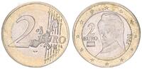 Österreich 2 Euro Fehlprägung 2 € auf 1€ Rohling geprägt, ohne Randschrift, mit Riffelrand -