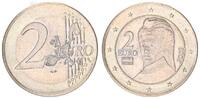Österreich 2 Euro Fehlprägung Fehlprägung 2 € auf 1€ Rohling geprägt, ohne Randschrift, mit Riffelrand -