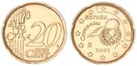 20 Cent Fehlprägung Spanien 20 Cent 2002 auf dünnem Schrötling mit Randkerben vz