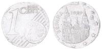 1 Cent Fehlprägung Spanien 1 Cent 1999 in Aluminium 0,74g vz