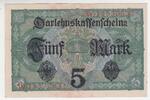 Deutschland 5 Mark-Banknote 5 Mark Darlehenskassenschein, 1917 -