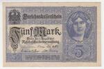 Deutschland 5 Mark-Banknote 5 Mark Darlehenskassenschein, 1917 -