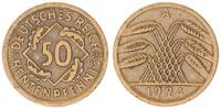 Weimar 50 Pfennig Fehlprägung: ohne Riffelrand, Rand glatt -