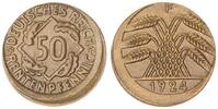 Weimar 50 Pfennig Fehlprägung: 50 Pfennig 1924 F 10-15 % dezentriert -