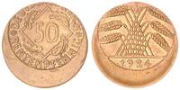 Weimar 50 Pfennig Fehlprägung: 25 % dezentriert. -