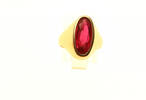 Ring 585 Gold Ring mit rotem Stein Ringgröße 51 -