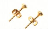 Ohrringe 585 Gold Ohrringe mit Zirkonen (1cm groß) -