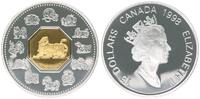 Kanada 15 Dollar Kanada 15 Dollar, Tiger 1998 PP, teilvergoldet, 34g 925er Silber -