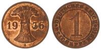 Germany, Weimar Rep. Reichspfennig Weimar 1 Pfennig 1936 A prägefrisch Kupferpatina -