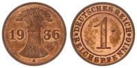 Germany, Weimar Rep. Reichspfennig Weimar 1 Pfennig 1936 A prägefrisch Kupferpatina -