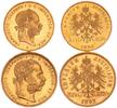 Österreich-Ungarn Set 8 + 4 Florin (20 + 10 Franken) Gold Set Franz-Josef I. - 2 Münzen -