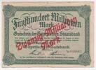 Deutschland / Bayern 500 Millionen/20Milliarden Mark Banknote 500 Millionen/20Milliarden Mark Banknote, 1923 -
