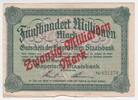 Deutschland / Bayern 500 Millionen/20Milliarden Mark Banknote 500 Millionen/20Milliarden Mark Banknote, 1923 -