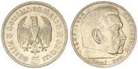 Drittes Reich - Deutschland 5 Mark 3. Reich 5 Reichsmark 1935 A Paul von Hindenburg -