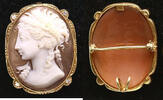 Deutschland Brosche 585 Gold Gemme Brosche 3cm lang und 2.5cm breit mit kl. Diamanten -